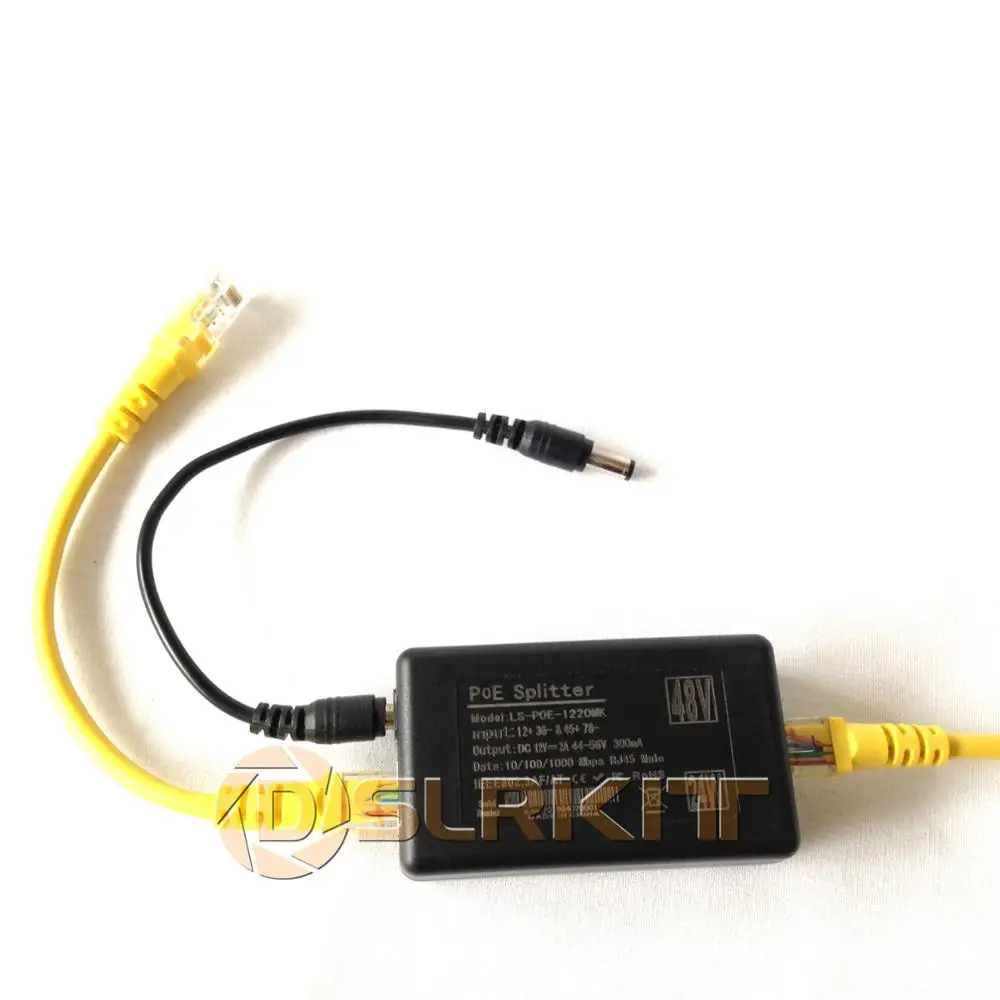 Gigabit 802.3at 24 ватт активный сплиттер POE 48 V-12 V 2A Мощность Over Ethernet