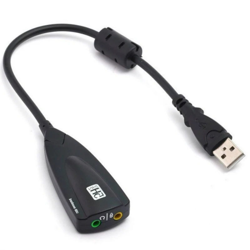 

2023 External USB Sound Card 7.1 Adapter 5HV2 USB to 3D CH Sound Antimagnetic Audio Headset Microphone 3.5mm Jack For Laptop PC