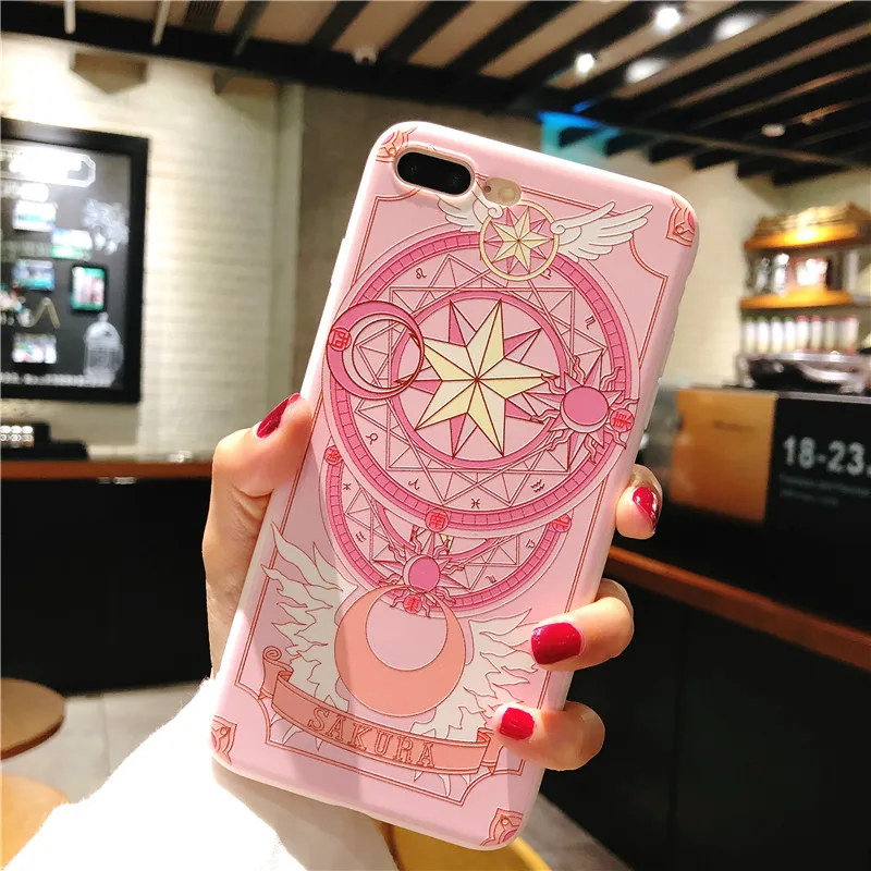 Case For iphone 11 pro 7 8 6 6s Plus Cute Cartoon Sakura phone Cover+Tempered Glass Screen Protector for iPhone X XR XS Max |