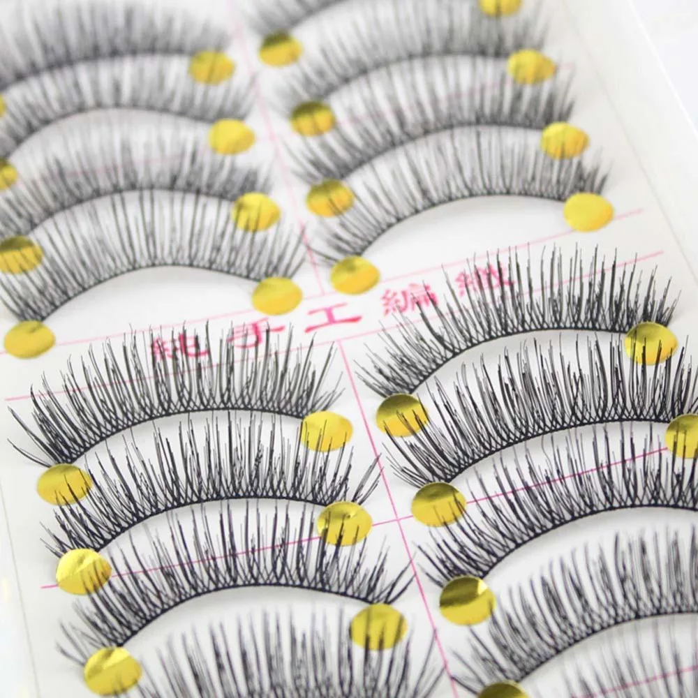 10 пар красивых длинных крестиков Мягкие Накладные ресницы макияж ручная работа