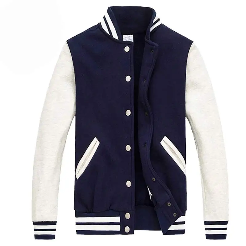 Повседневная Хлопковая мужская куртка бомбер красный бейсбольный однотонный