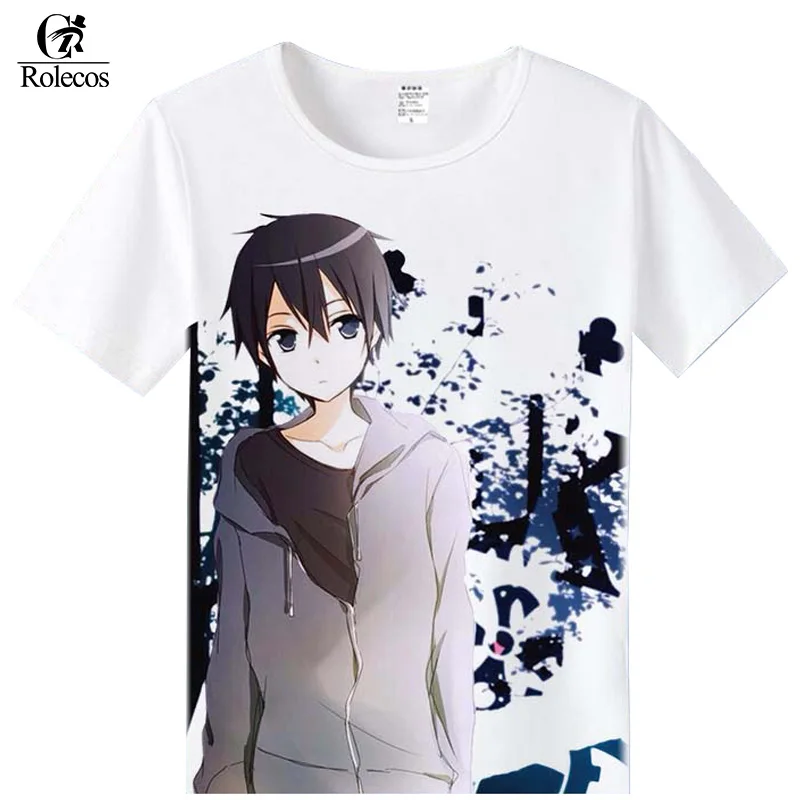 Rolecos меч искусство онлайн косплей костюм Kirigaya Kazuto Yuuki Asuna футболки модные летние