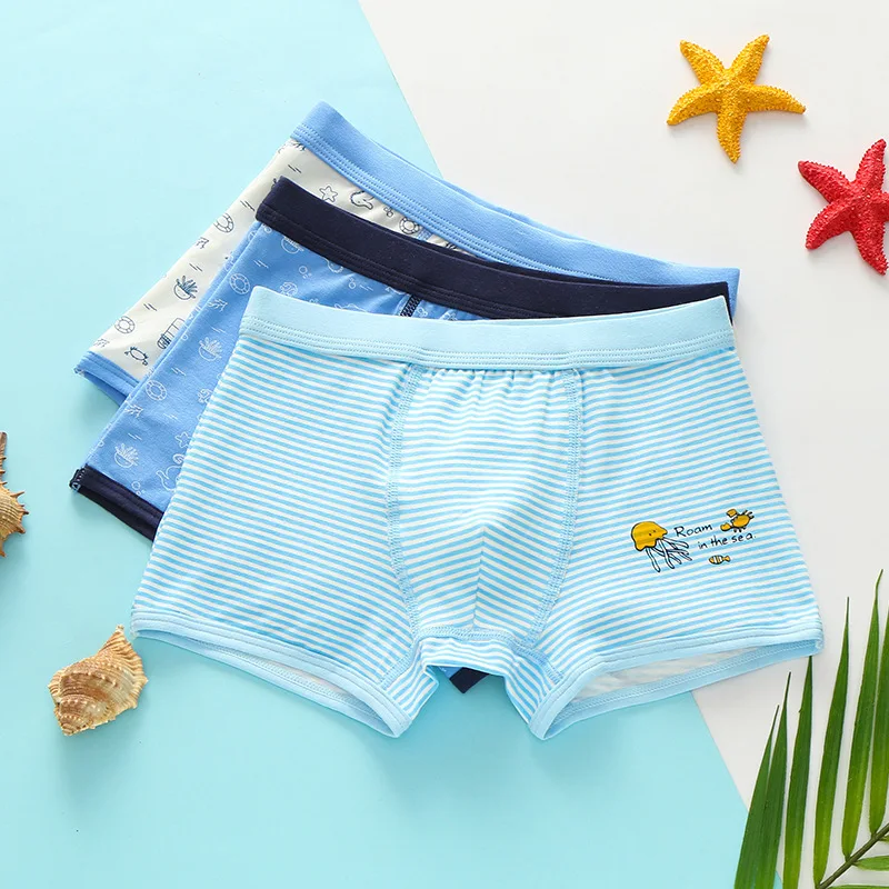 3 шт./лот детское хлопковое нижнее белье с принтом для мальчиков милые
