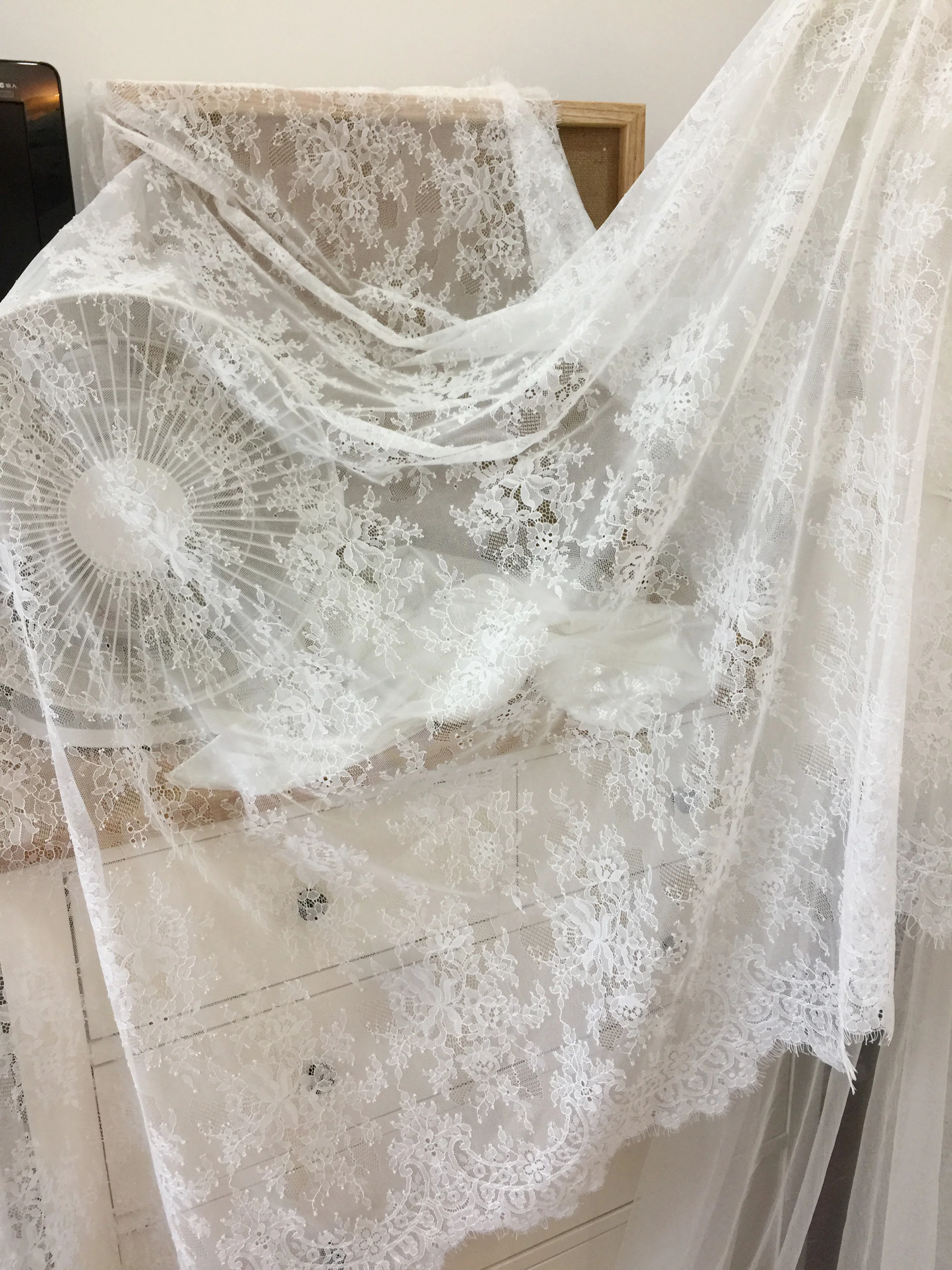 LASUI C0311 Новый 3 метров = 1 шт. белый черный DIY модная свадебная обувь платье вуалью