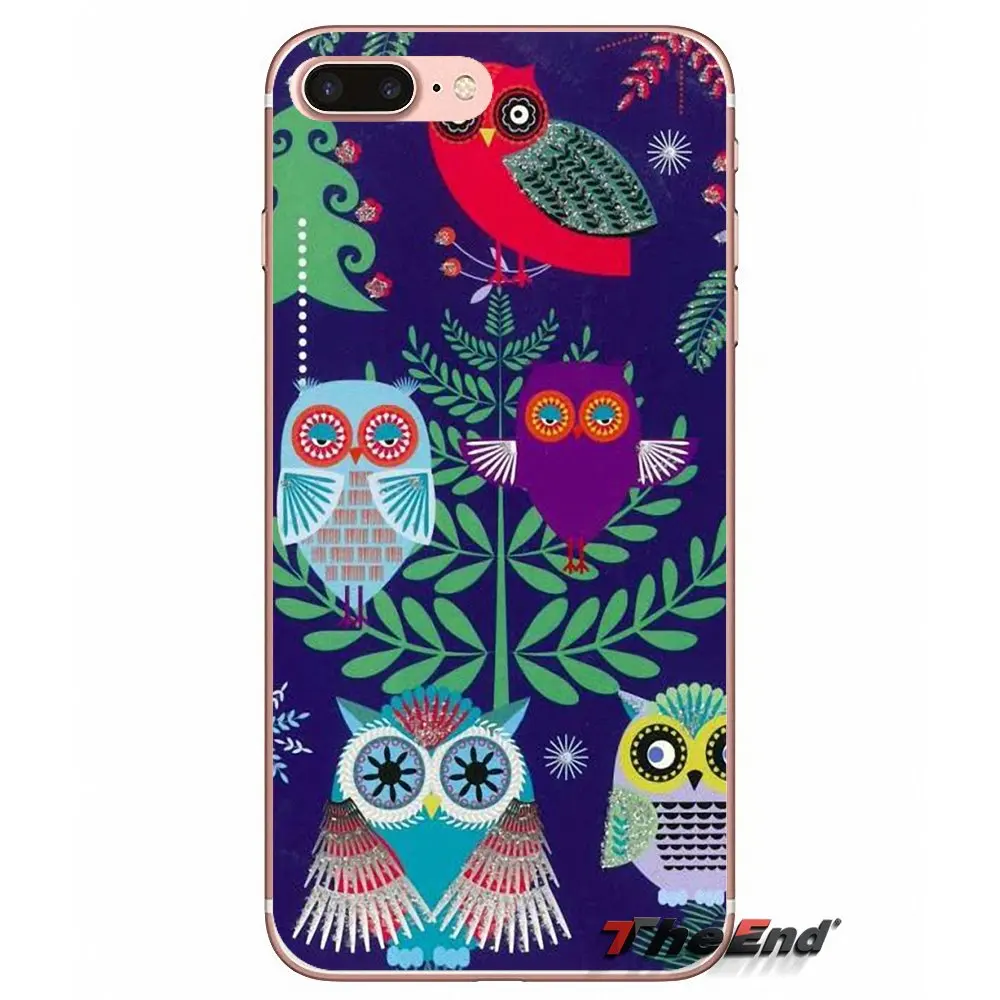 Для iPhone X 4 4S 5 5S 5C SE 6 6S 7 8 Plus Samsung Galaxy J1 J3 J5 J7 A3 A5 2016 2017 Совы коллаж рисунок