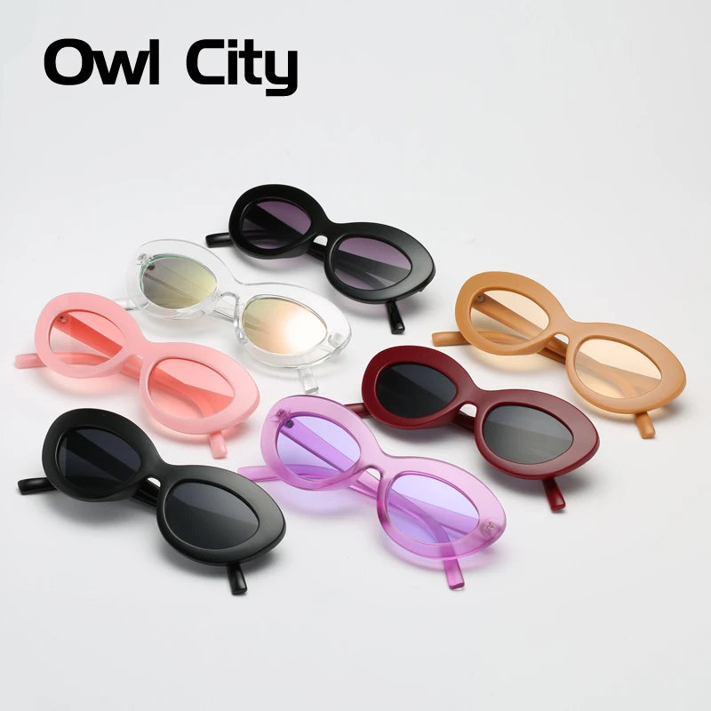 Женские Овальные Солнцезащитные очки Owl City винтажные брендовые дизайнерские