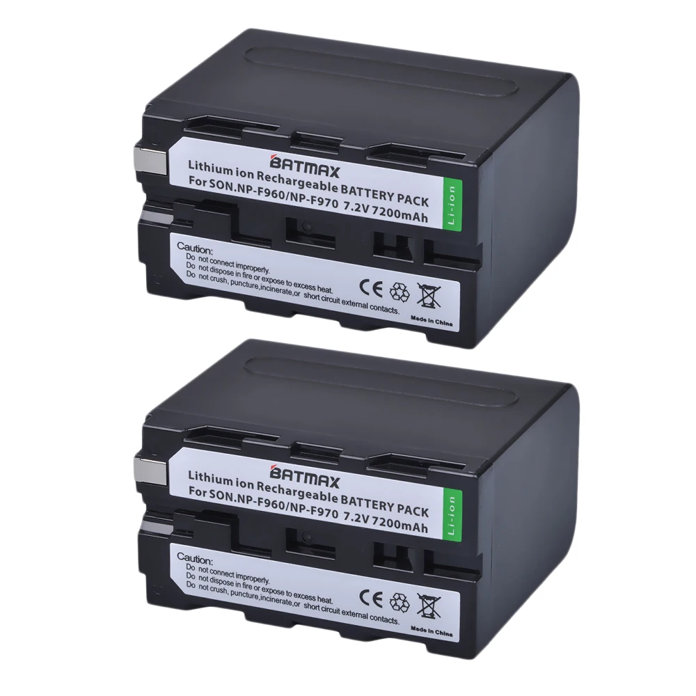 Batería recargable de NP-F970 para cámara SONY, 7200mAh NP F970 NPF970, MC1500C, 190P, 198P, F950, MC1000C, TR516, TR555, 2 unidades