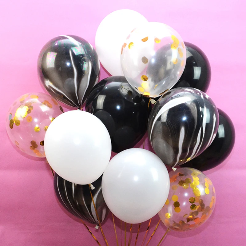 12 шт. круглые латексные воздушные шары Конфетти|balloon balloon|balloons blackballoon round |