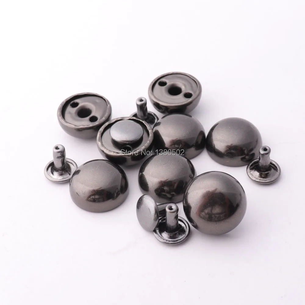 

50set Metal black color Double Cap Round Rapid Rivet Buttons DIY Sewing accessories For Belt Bag Clothes