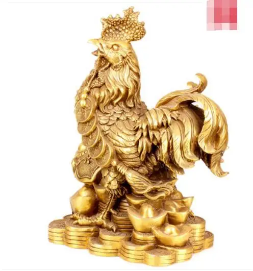 Китайский латунный петух украшения Yuanbao Ruyi деньги курица Двенадцать зодиака