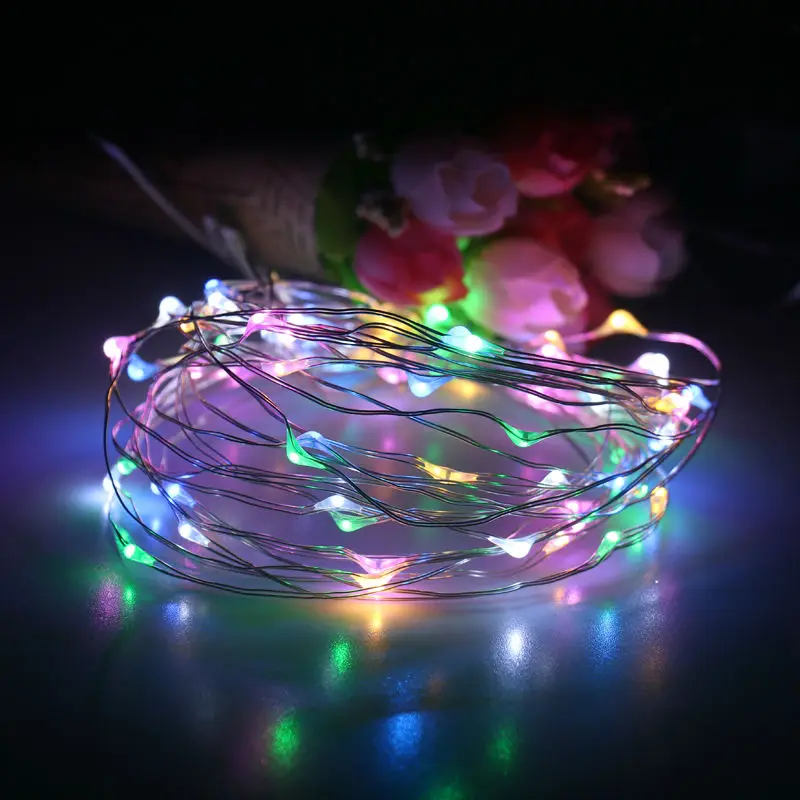 

5pc* Copper Led string lights 10M 100leds Battery operated waterproof outdoor decoration light fun party led light for christmas