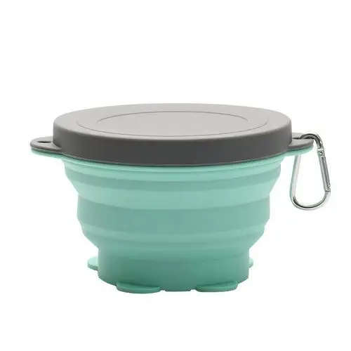 1000ml Портативная силиконовая складная миска, походная посуда, покрытая Складная миска для лапши быстрого приготовления, походная миска, 3 вида цветов - Цвет: 1000ml