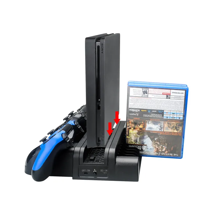 PS4 контроллер зарядное устройство со светодиодный индикаторами Вертикальная