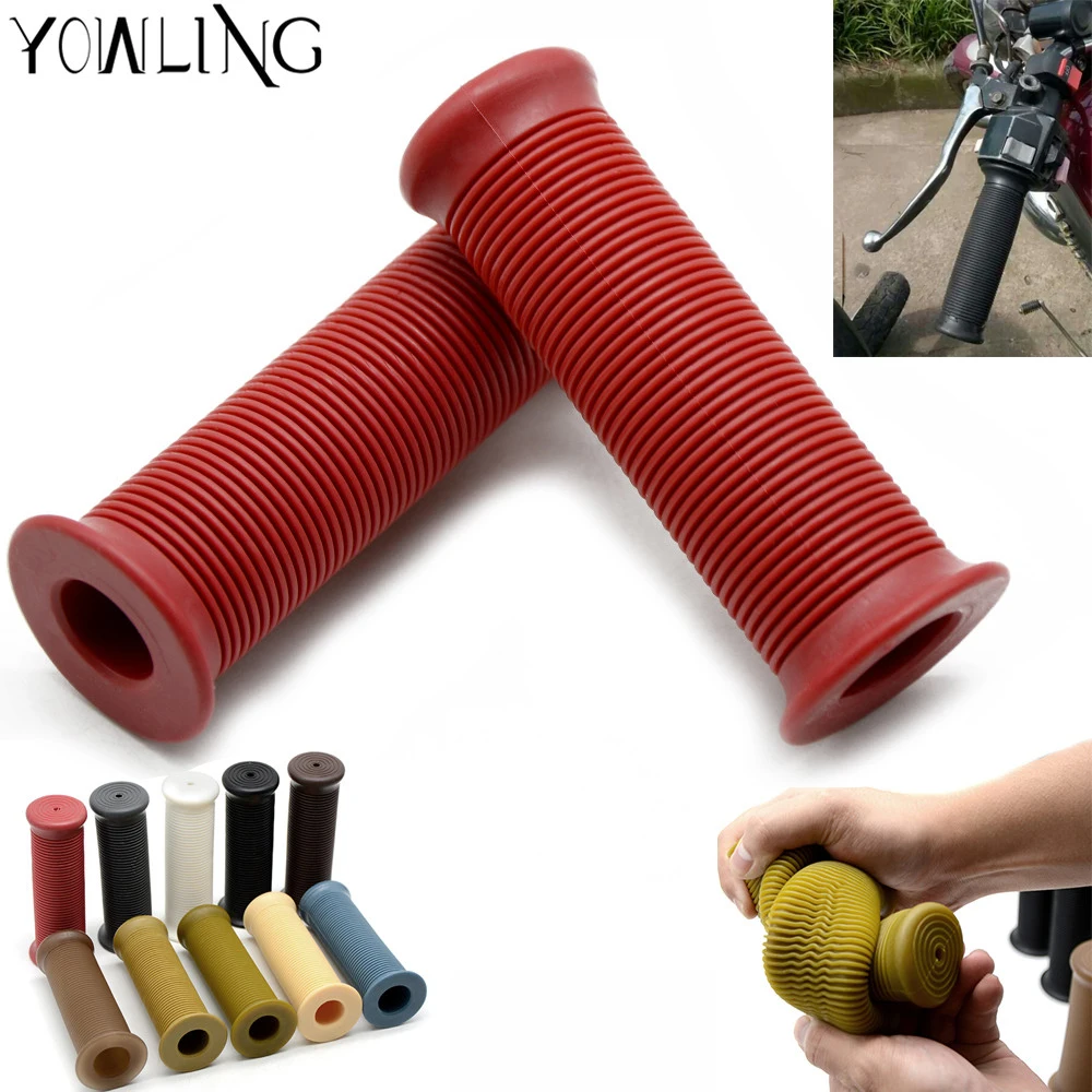 

New Vintage Cafe Racer Motorcycle Hand Grips Rubber Handle Bar 7/8" 22mm for CG125 CB400 HONDA KAWASAKI Z800 Z900 Z1000 NINJA300
