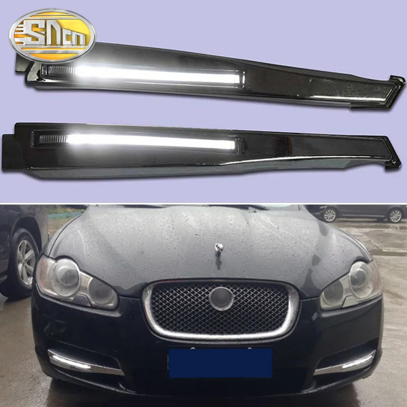 2 шт. Светодиодный дневной светильник для Jaguar XF 2008 2009 2010 2011 2012 автомобильные аксессуары Водонепроницаемый 12 В DRL Противотуманные фары украшения