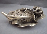china folk white copper silver lotus cabbage toad teapot kettle flagon wine pot