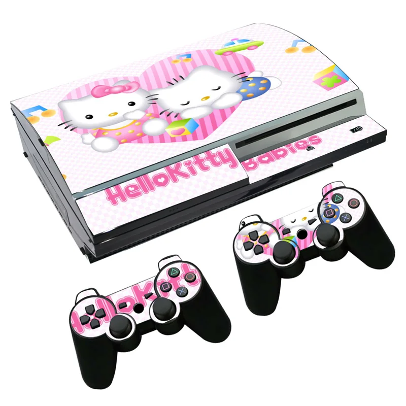 Hello kitty наклейка для PS3 Fat playstation 3 консоль и контроллеры для PS3 Skins Наклейка виниловая пленка