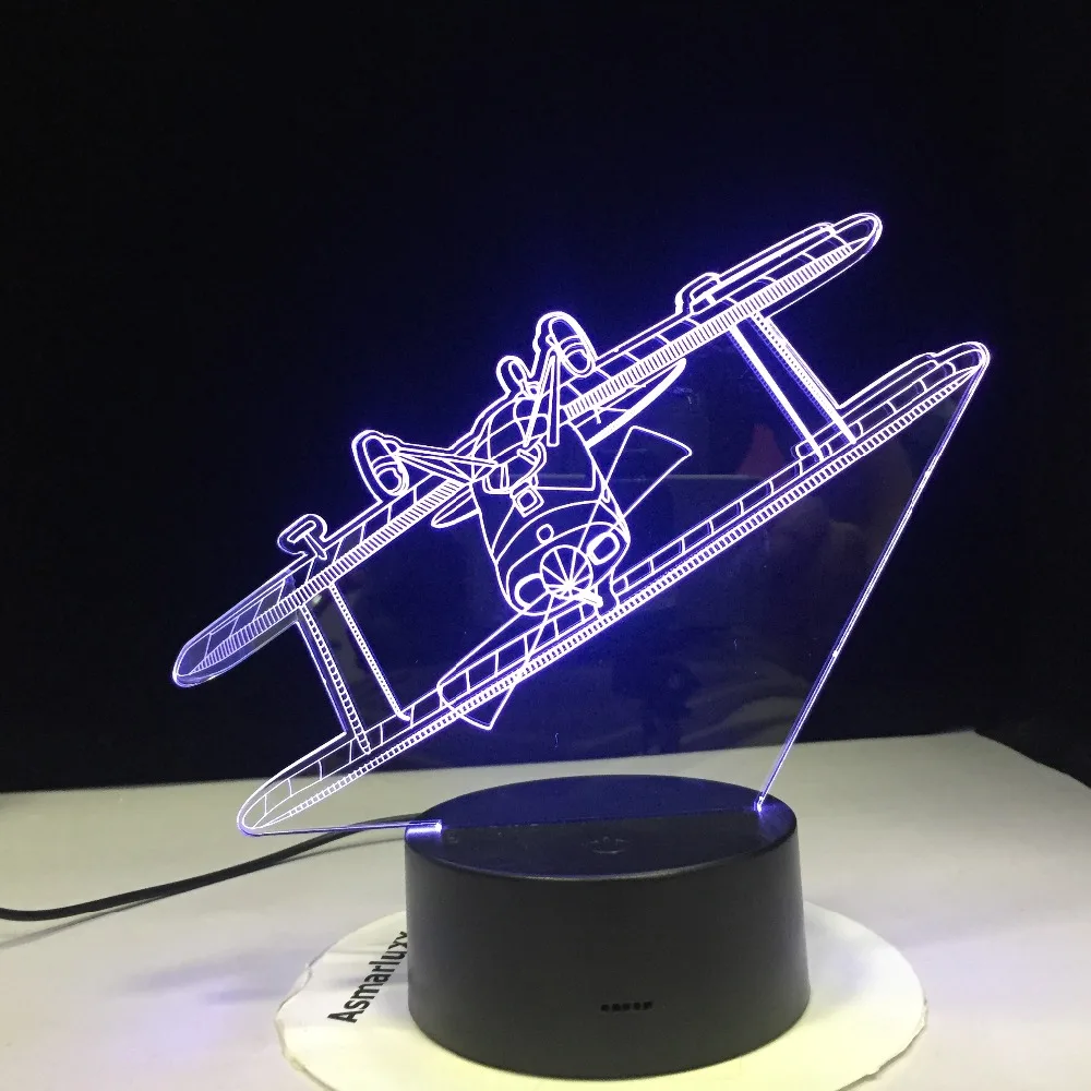 3d-светодиодная лампа в виде древнего планера RGB для настроения светильник 7