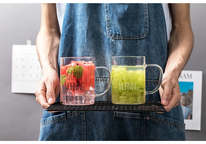 Термостойкая стеклянная кружка для завтрака кофейная чая Рождественская посуда