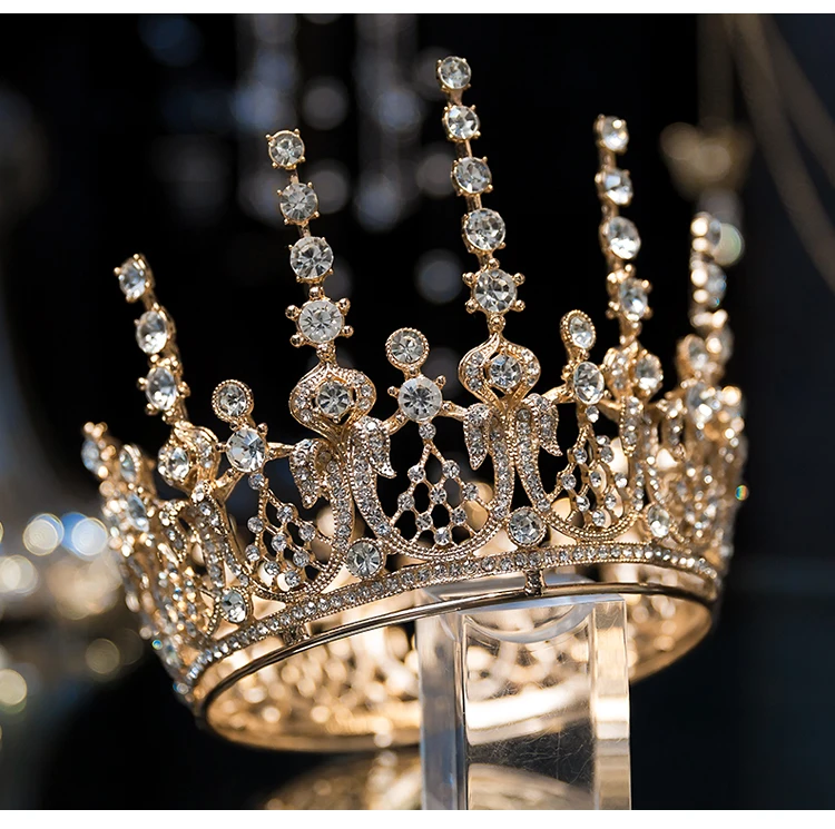 2018 модные нежные тиары в стиле барокко с круглой короной стразы свадебные