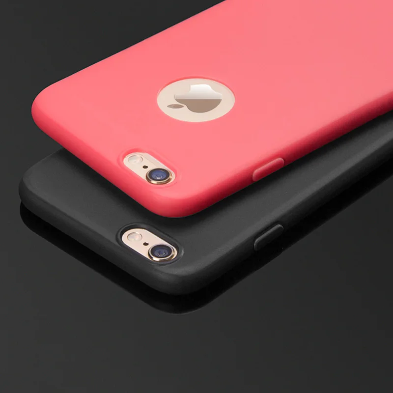 Little Fat Phone Case For iPhone 7 6 6s 8Plus XSMAX 5SE XR XS Candy Color Back Cover Simple Solid Ultra-thinSoft TPU |