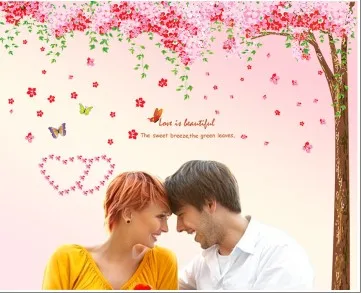 

Extra Family Tree Wall Quote Sticker Romantic cherry tree wall decal decor background decal decoration flowers art design
