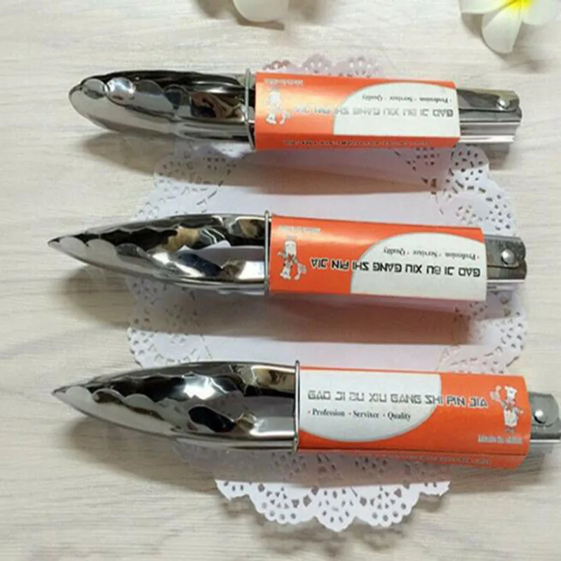 1Pc Stainless Steel BBQ Tongs Outdoor Camping Equipment Cookware Portable Clip Tablewares survival Cutlery|Столовые приборы для