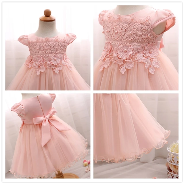 Одежда для маленьких девочек платья принцессы новорожденных розовое платье