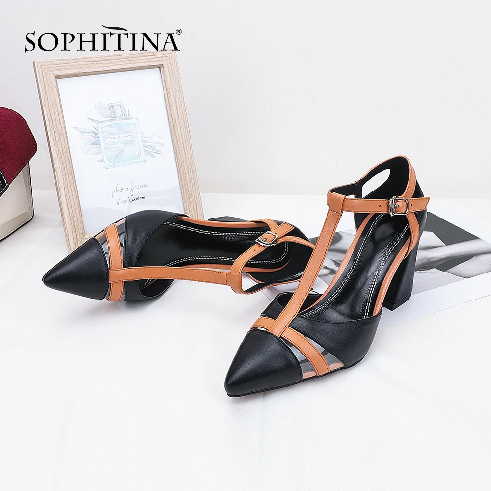 SOPHITINA/модные разноцветные босоножки Пикантная удобная обувь с острым носком на