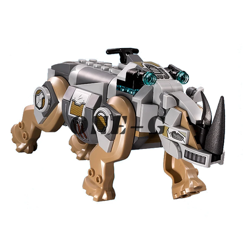 Совместимость с legoinglys Marvel 76099 строительные блоки 07100 256 шт кирпичи Rhino Face Off by the Mine