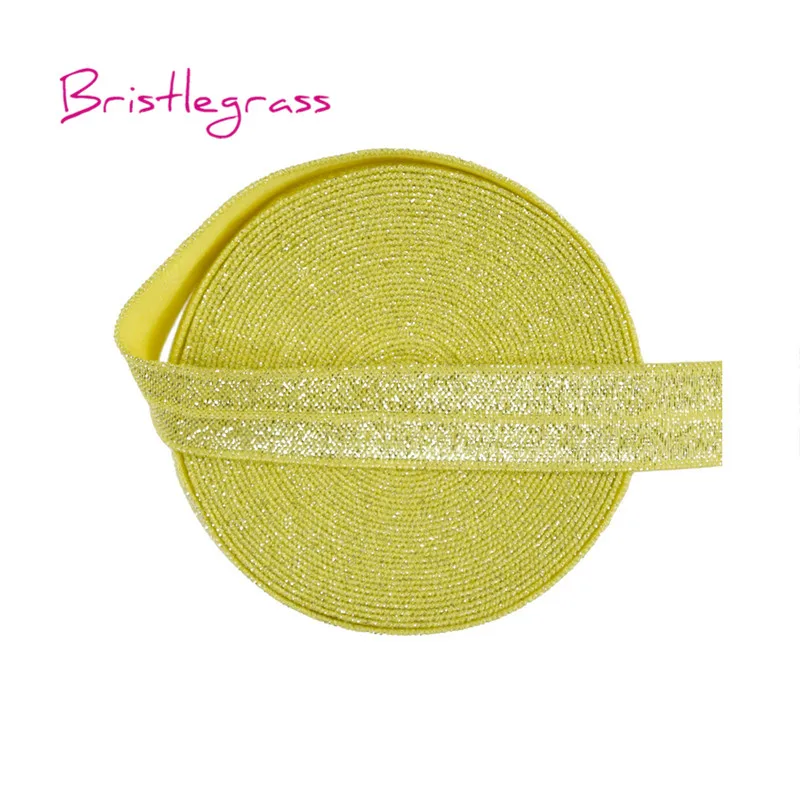BRISTLEGRASS 5 двор 5/" 1,5 см Цвета: золотистый, серебристый блеск откидной резинки враг спандекс атласная лента повязка на голову" сделай сам ", резинки для волос с кружевной отделкой DIY Швейные