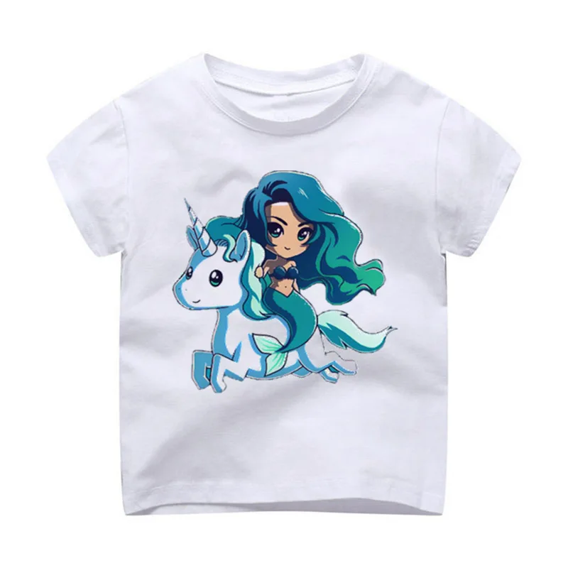 T-Shirt Children Modal Printing Kids Clothes Short Sleeves t shirt tshirt mermaided Harajuku Style kawaii | Детская одежда и обувь
