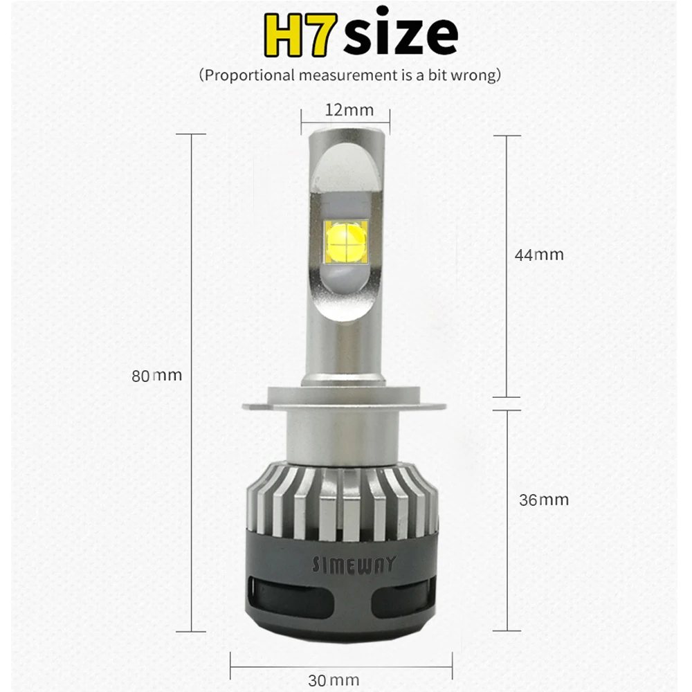 2 шт. Авто светодио дный h7 12000lm фары H4 h11 9006 hb4 9005 hb3 9012 H13 D1S D2S/R/H D4S H1 лампа белый 6000 К