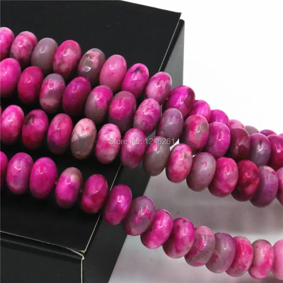 

5x8mm 4x6mm Accessories Rose Red Crazy Lace Onyx Abacus DIY Beads Loose Stone Fashion Jewelry Making Christmas Gifts Women Girl
