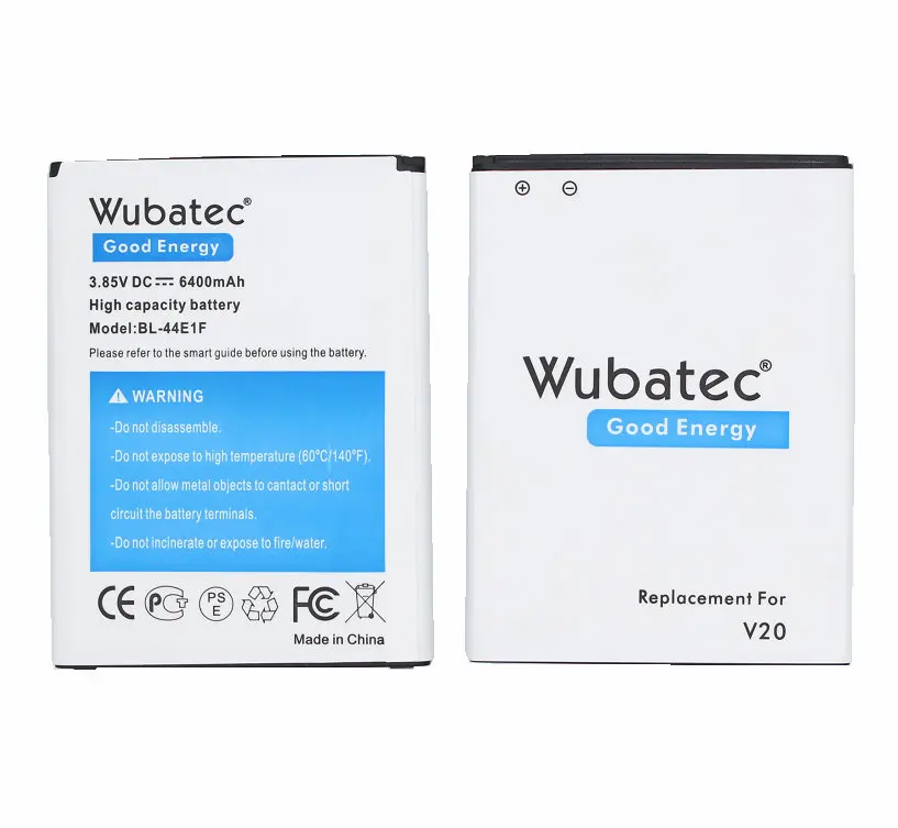 Wubatec 2x 6400mAh BL-44E1F Extended Battery + Back Cover For LG V20 Stylo 3 H990 F800 VS995 US996 LS995 LS997 H990DS H910 H918 - Вубатек 2x 6400 мАч BL-44E1F Расширенная батарея + задняя крышка для LG V20 Stylo 3 H990 F800 VS995 US996 LS995 LS997 H990DS 