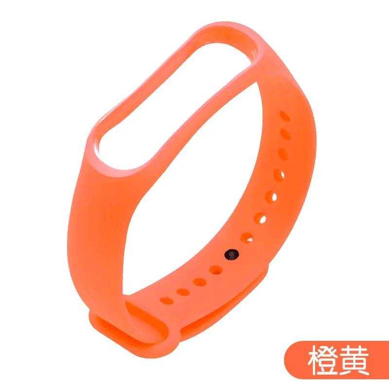 Orange 1 шт. силиконовый цветной ремешок для Xiaomi mi 3 сменный Мягкий ТПУ модный спортивный браслет для mi Band 3 - Цвет ремешка: Orange