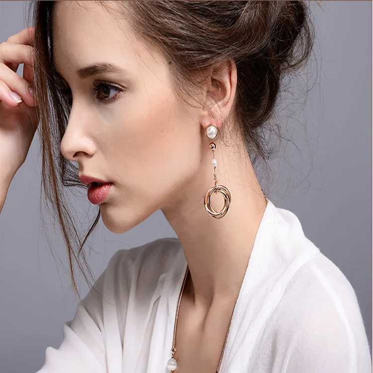 Новая мода женские модные серьги гвоздики с кристаллами Swarovski Форма длинной
