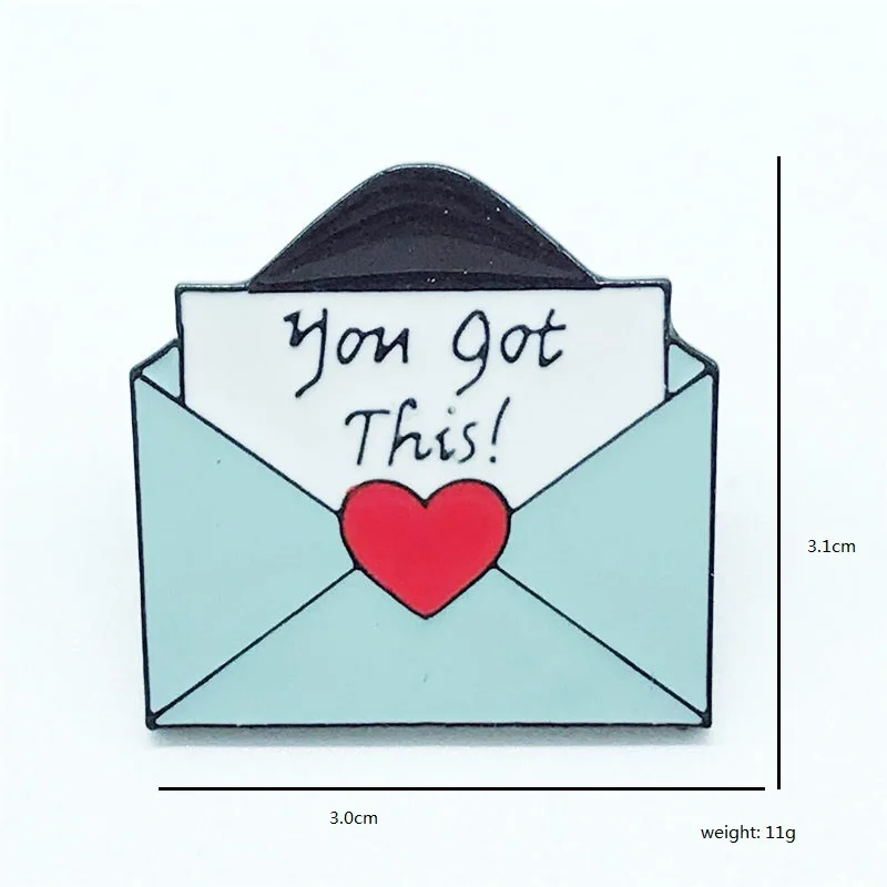 Синий и фиолетовый конверт который вы получили эмалированная булавка с надписью