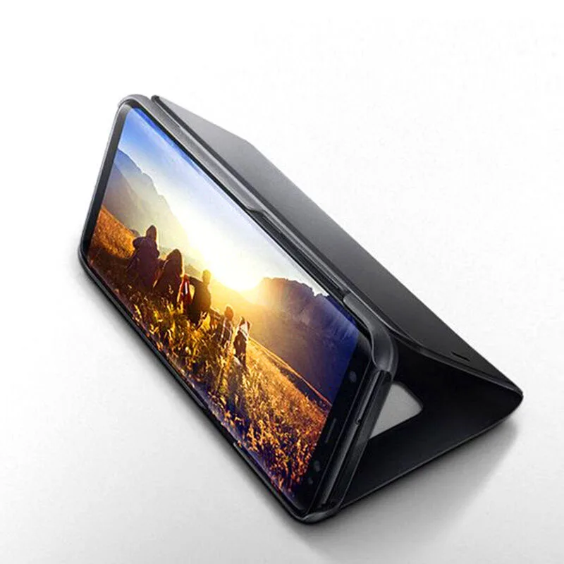 S GUARD чехол подставка для samsung galaxy S8 plus S9 S9plus зеркальный из искусственной кожи с