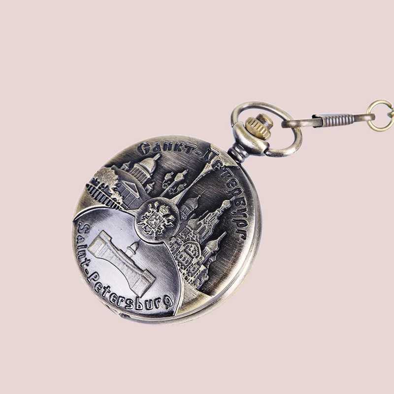 Карманные часы из бронзы в западном стиле винтажные дизайнерские кварцевые с