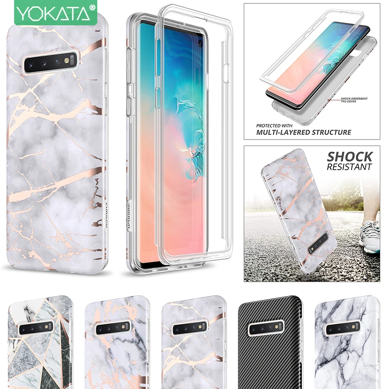 Мягкий чехол Yokata для Samsung Galaxy S10 2 в 1 противоударный бампер полный защитный Note10