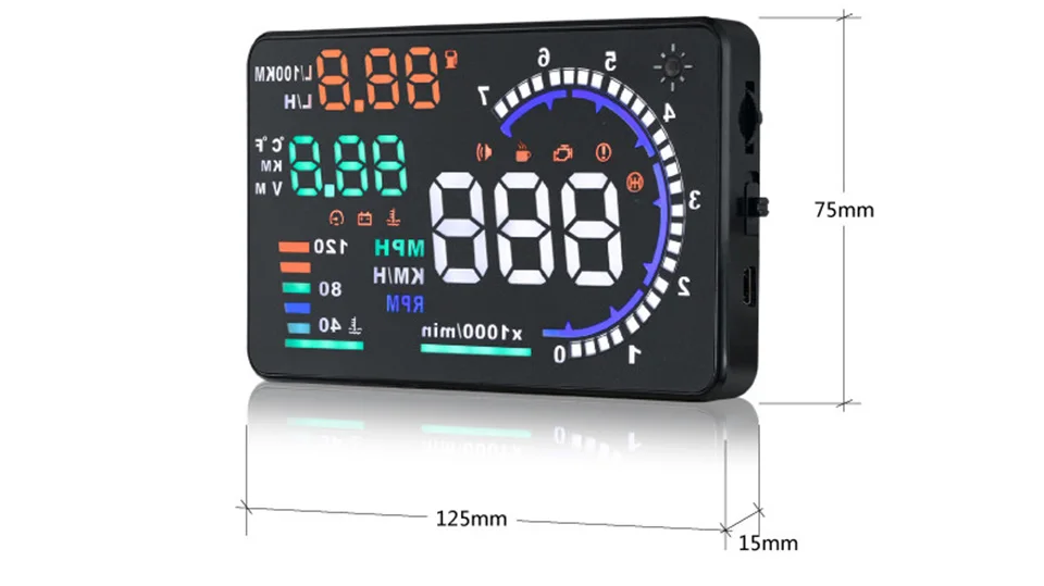 5," A8 проектор на лобовое стекло автомобилей HUD Head Up Дисплей и 4" D2000 OBD2 Дисплей светодиодный ветрового стекла OBD сканер более Скорость Предупреждение автомобильный проектор скорости