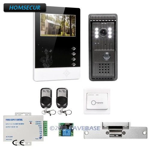 HOMSECUR 1V1 + Электрический замок 4 3 &quotпроводной видеодомофон для видеодомофона