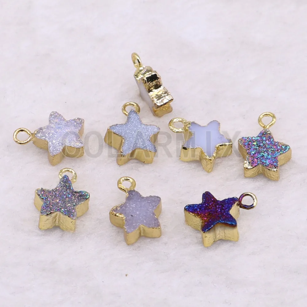 Оптовая продажа 8 шт. каменные ювелирные изделия крошечная звезда каменная