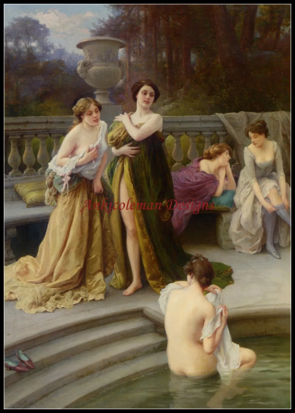 

Needlework for embroidery DIY French DMC High Quality - Counted Cross Stitch Kits 14 ct Oil painting - A Midday Bath