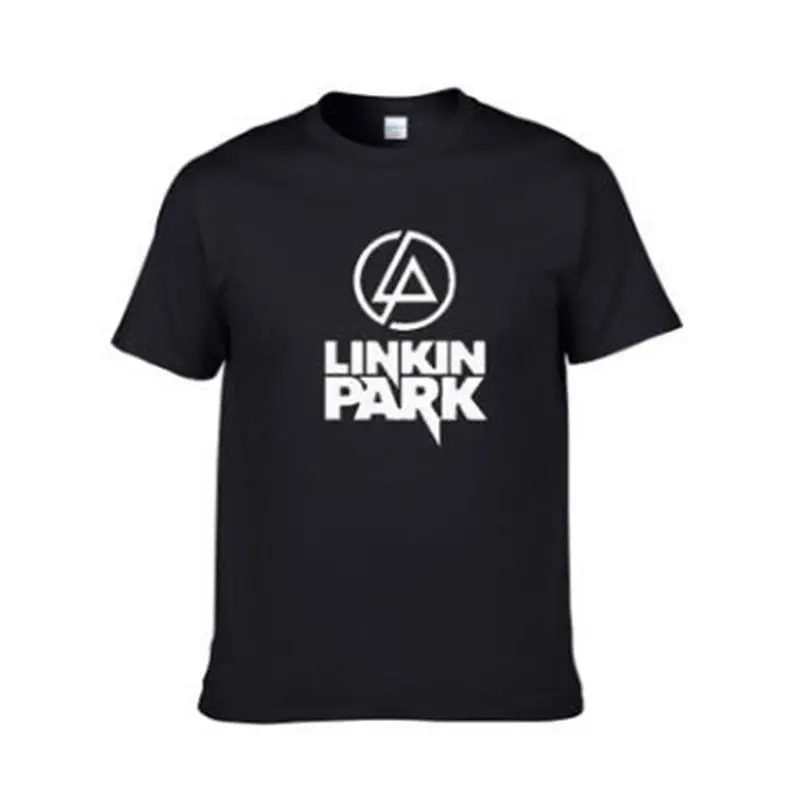 Черный Модные футболки с буквенным принтом, футболка Linkin Park Band, женская и мужская летняя и осенняя футболка, футболки - Цвет: Черный