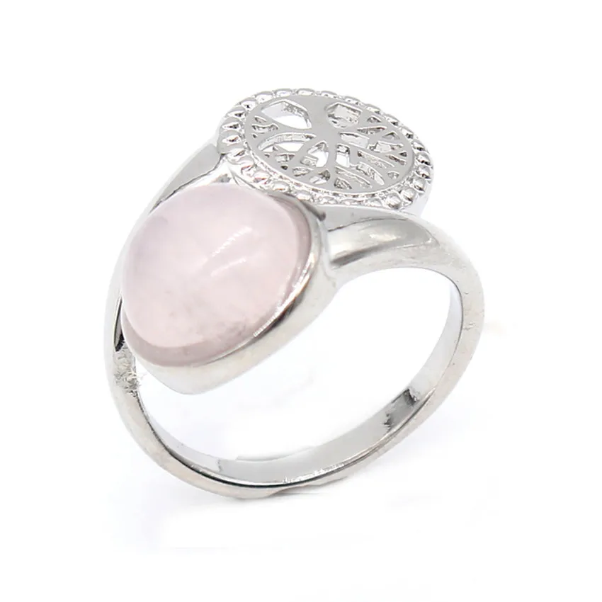 Модные бусины уникальное посеребренное кольцо с древом жизни изменяемым