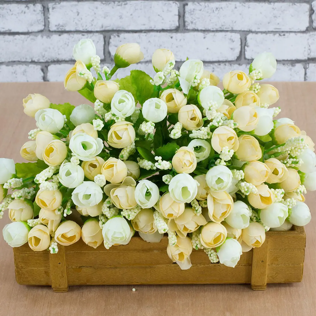 Шелковые искусственные цветы 15 головок мини розы декоративные домашний декор