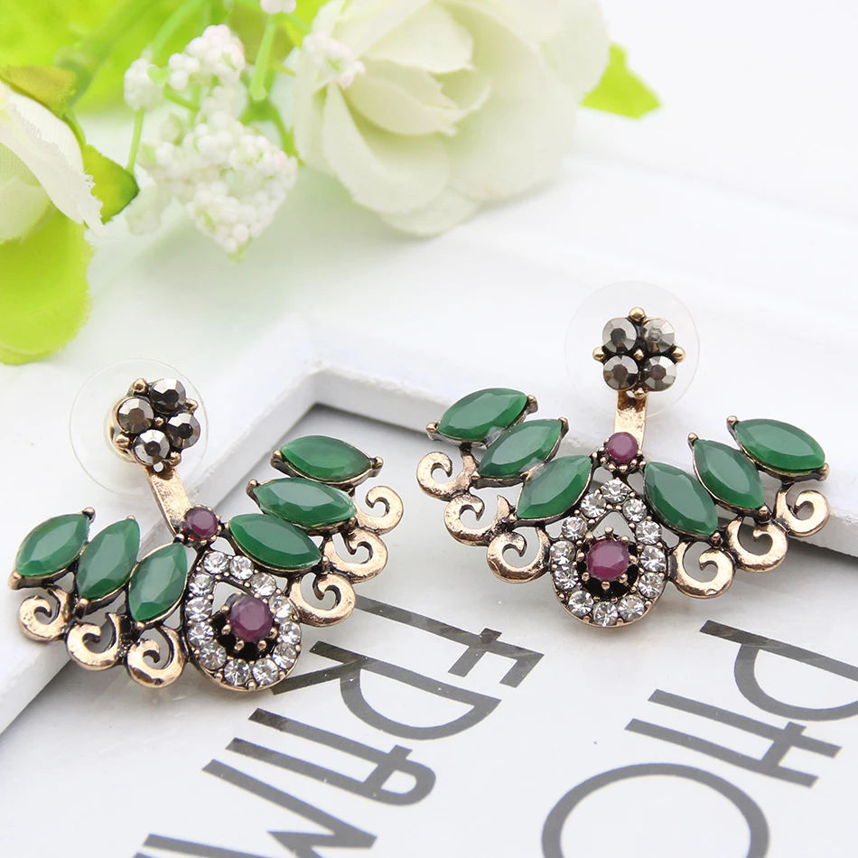 Новые турецкие хрустальные серьги античный золотой цвет 2 шт. с крыльями