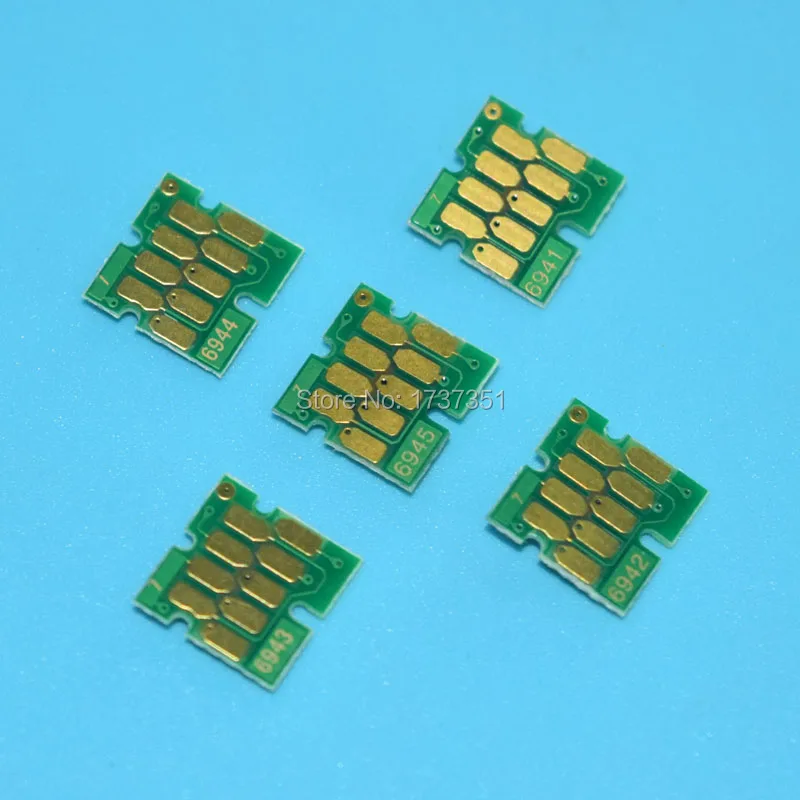 5 комплектов t6941 T6941 T6945 одноразового использования картридж чип для Epson Sure Цвет T5070